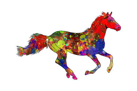Color Splash Horse Vector Illustration: A Freebie for Modern Blog and Web Design