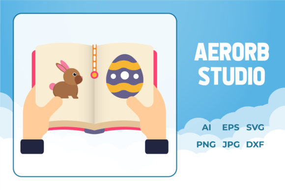 Easter Icon Book Egg Rabbit Illustration – A Graphics Freebie Review for Sellers