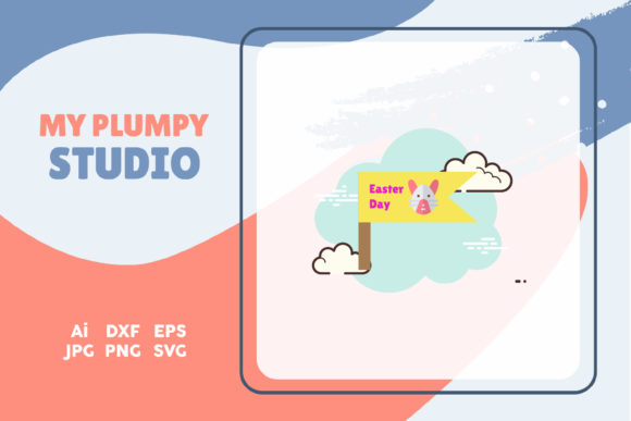 Easter Icon Bunny Flag Sky Cloud White – A Versatile Graphics Freebie for Creative Marketers