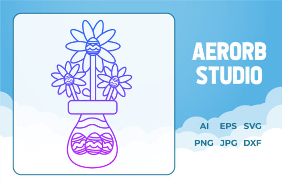 Easter Icon Design Vector Flower Vase: A Versatile Graphic for Branding and Marketing