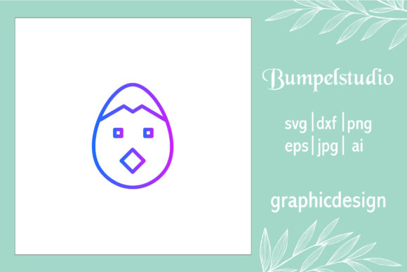 Easter Icon Egg Chicken Line Gradient – A Polished Graphic Design Asset for Content Creators
