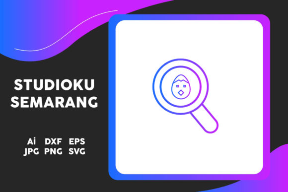 Easter Icon Egg Find Line Gradient: A Versatile Graphic Design Asset for Content Creators
