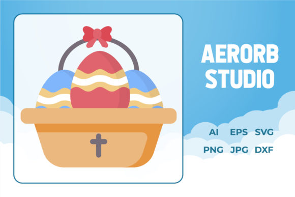 Easter Icon Egg Illustration Basket Art – A Versatile Graphics Freebie for Creative Projects