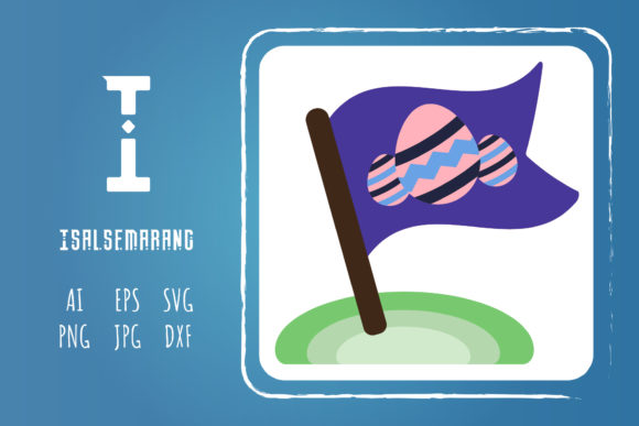 Easter Icon Flag Egg Art Illustration: A Versatile Graphic Design Freebie for Handmade Creations