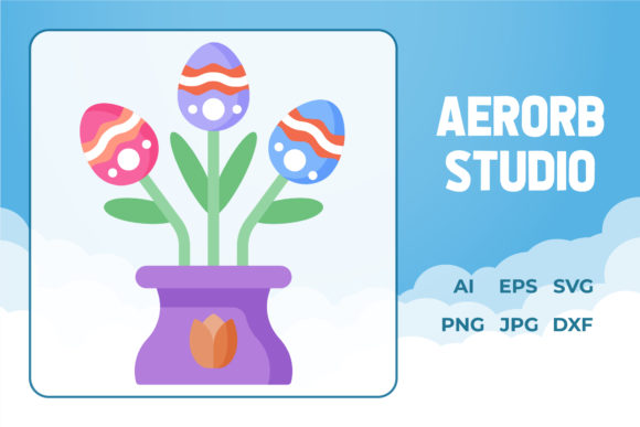 Easter Icon Flower Design Illustration: A Versatile Freebie for Creative Marketers
