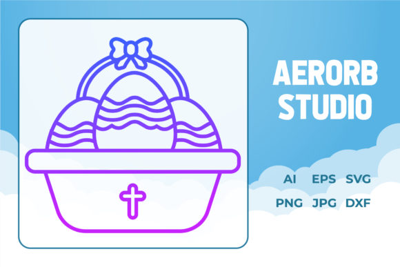 Easter Icon Illustration Basket Gradient: A Graphics Freebie for Crafting Springtime Magic