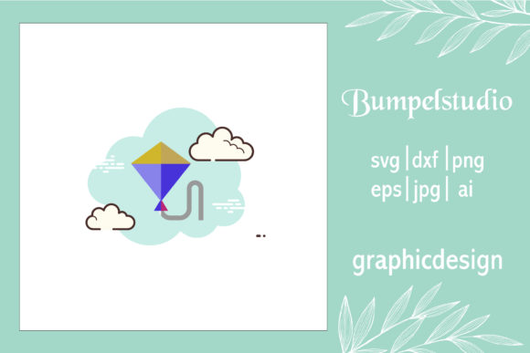 Easter Icon Kite Simple Cloud Sky White – A Versatile Graphic for Seasonal Freebies
