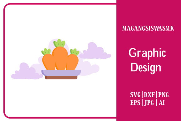 Flat Easter Illustration Carrot Orange – A Versatile Graphic for Handmade Creations