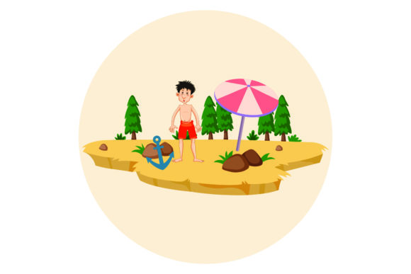 Flat Illustration Summer Island: A Versatile Graphics Freebie for Creative Projects