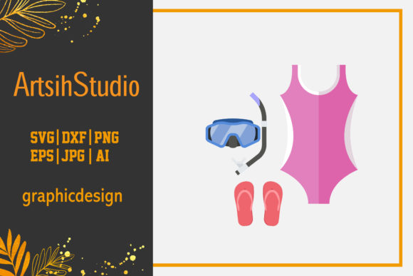 Flat Illustration Summer Swimsuit Pink – A Versatile Graphic Design Freebie