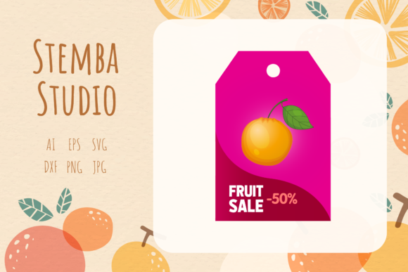 Fruit Tag Orange Vector Design Art: A Versatile Freebie for Creative Projects