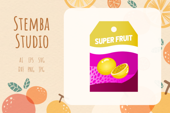 Fruit Tag Passion Fruit Vector Design – A Modern Graphic Freebie for Content Creators