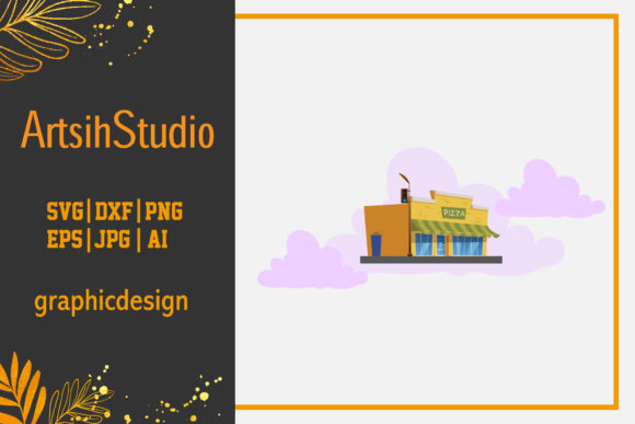 Illustration City Flat Pizza Yellow – A Versatile Graphic for Handmade Creations