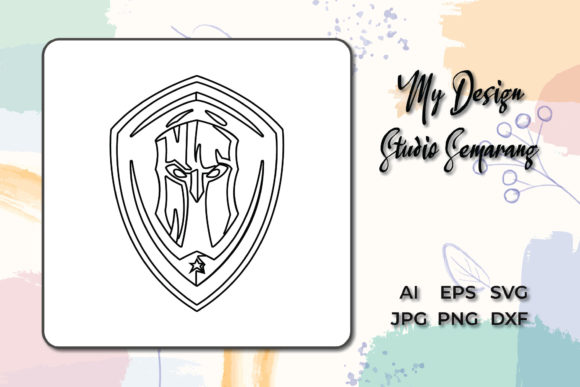 Logo E-sport Material Outline Style Mask for Handmade Graphics & Freebies