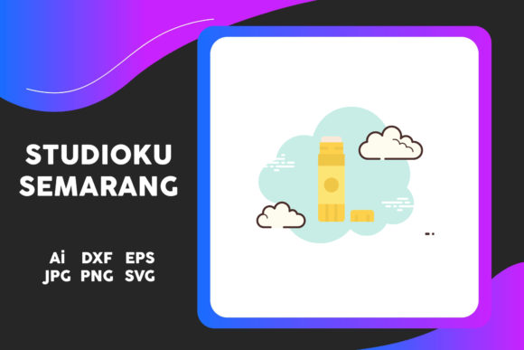 School Icon Glue Stick Cloud White Sky – A Versatile Freebie for Creative Branding