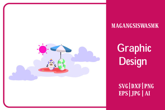 Unicorn Flat Illustration Pink Sand – A Versatile Graphic Design Freebie